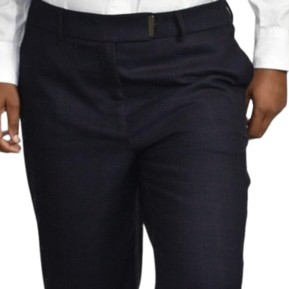 Cop Copine Ouaf Pant Blue Cropped Trouser Check Plaid Cuffed Wide Leg Size 40 10 - Picture 14 of 15